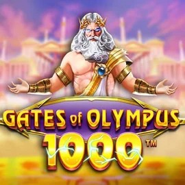 Gates of Olympus 1000 online game logo by Pragmatic Play on new-lucky-casino.net